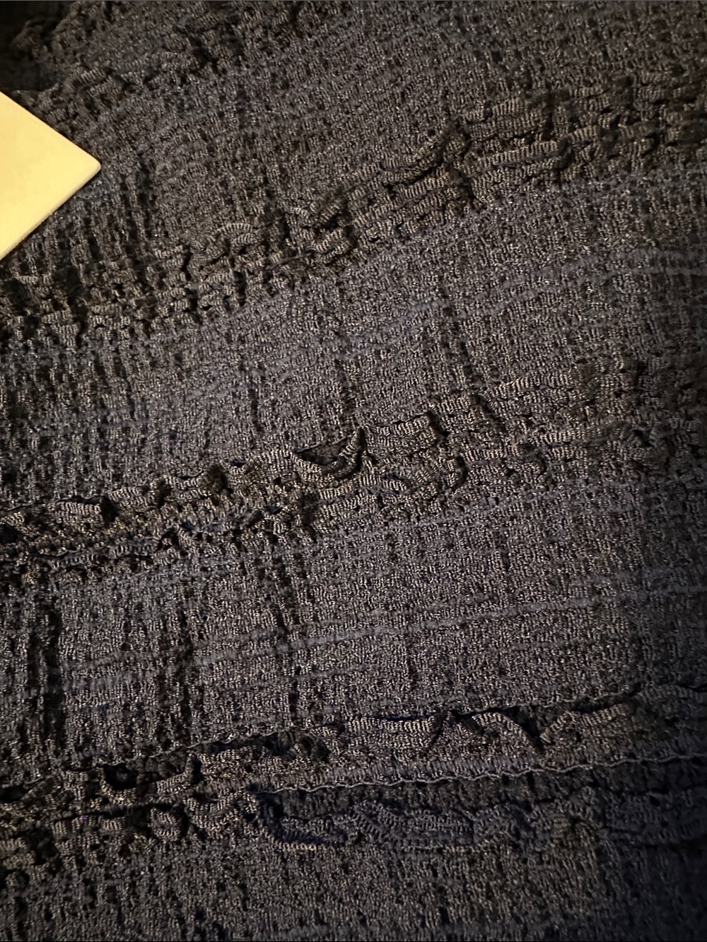 New with Tag! Commense One-Shoulder Navy Textured Top with Gold Accent Sz L - Picture 4 of 9